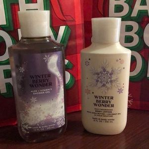NWT Bath & Body Works Winter Berry Wonder Bundle Set with Shower Gel & Lotion